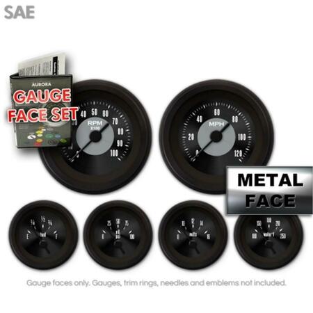 AURORA INSTRUMENTS GARFE11 Gauge Face Set - SAE All American Classic Black 8614